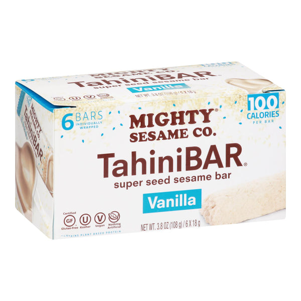 Mighty Sesame Company - Tahini Bar Vanilla - Case of 8 - 6/3.8 Ounce
