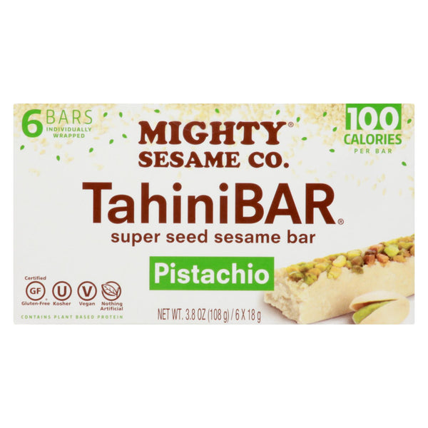 Mighty Sesame Company - Tahini Bar Pistachio - Case of 8 - 6/3.8 Ounce