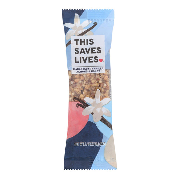 This Bar Saves Lives - Madagascar Vanilla Almond and Honey - Case of 12 - 1.4 Ounce.