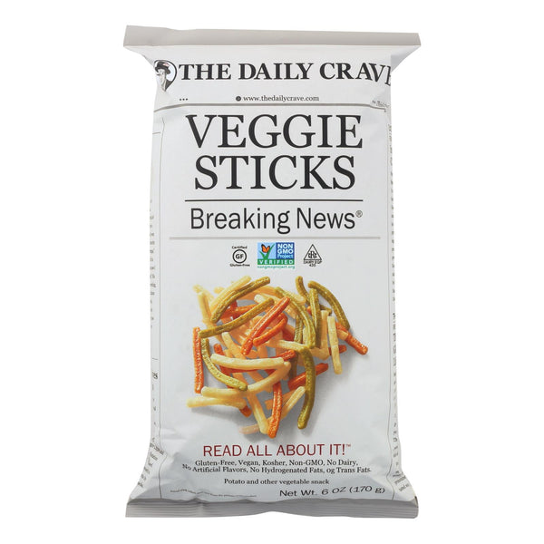 The Daily Crave Veggie Sticks - Potato and Other Vegetable Snack - Case of 8 - 6 Ounce