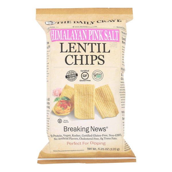 The Daily Crave - Lentil Chip Himln Pink Salt - Case of 8 - 4.25 Ounce