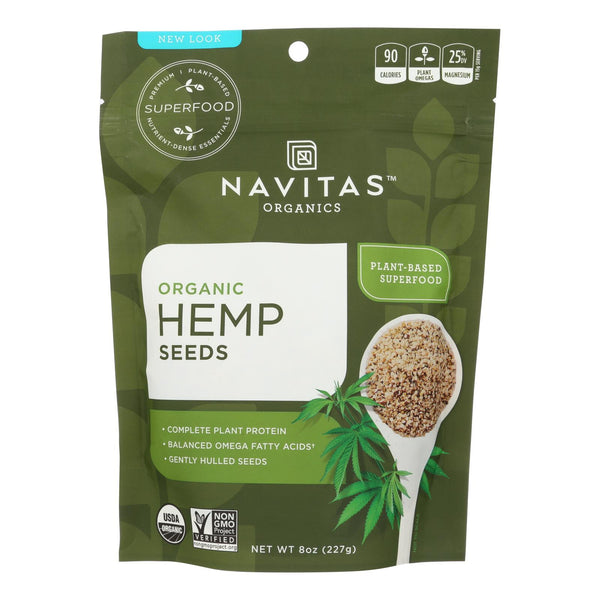 Navitas Naturals Hemp Seeds - Organic - Shelled - 8 Ounce - case of 12