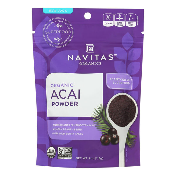 Navitas Naturals Acai Powder - Organic - Freeze-Dried - 4 Ounce - case of 12