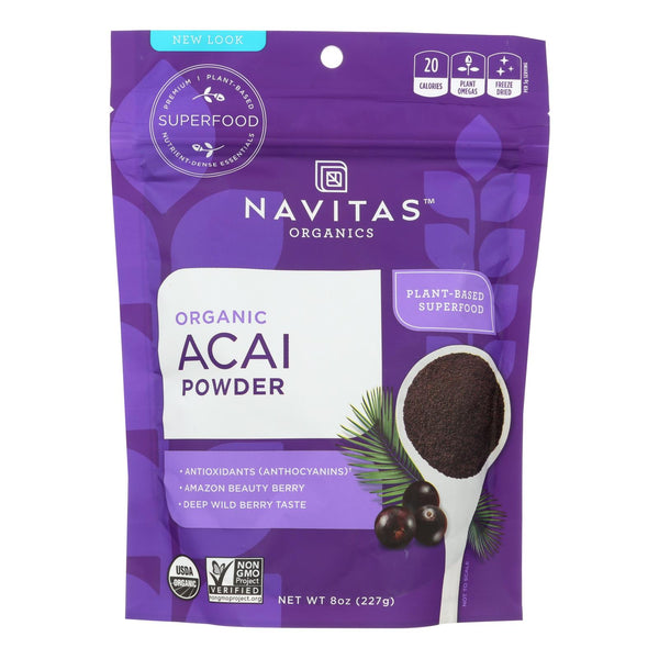 Navitas Naturals Acai Powder - Organic - Freeze-Dried - 8 Ounce - case of 12