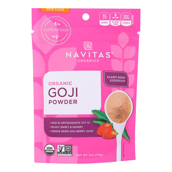 Navitas Naturals Goji Berry Powder - Organic - Freeze-Dried - 4 Ounce - case of 12
