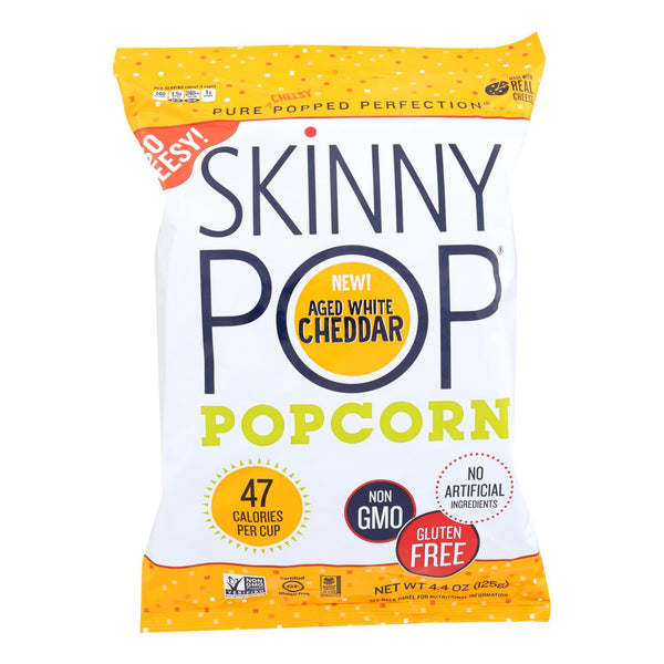 Skinnypop Popcorn Popcorn - Aged White Cheddar - Case of 12 - 4.4 Ounce