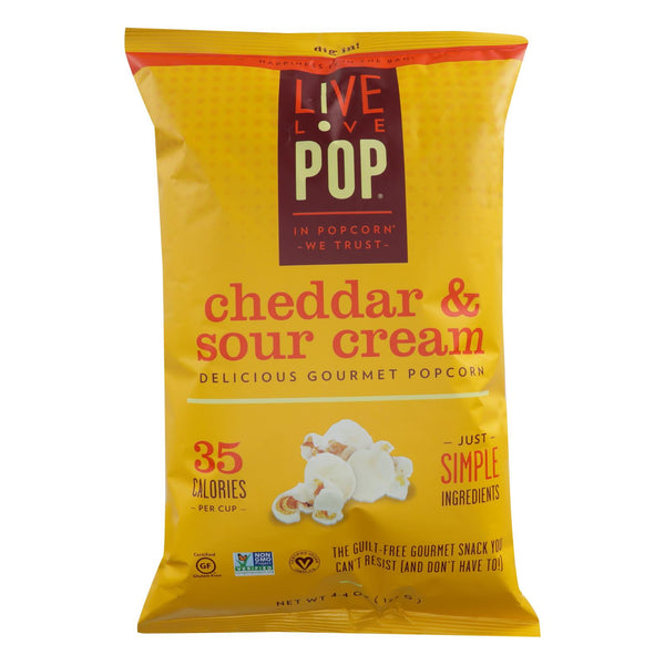 Live Love Pop - Popcorn Cheddar&sour Cream - Case of 12 - 4.4 Ounce