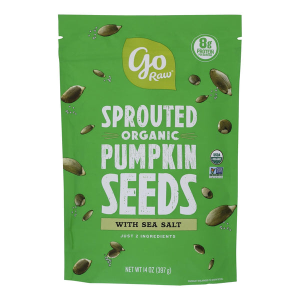 Go Raw Sprouted Seeds, Pumpkin With Celtic Sea Salt  - Case of 6 - 14 Ounce