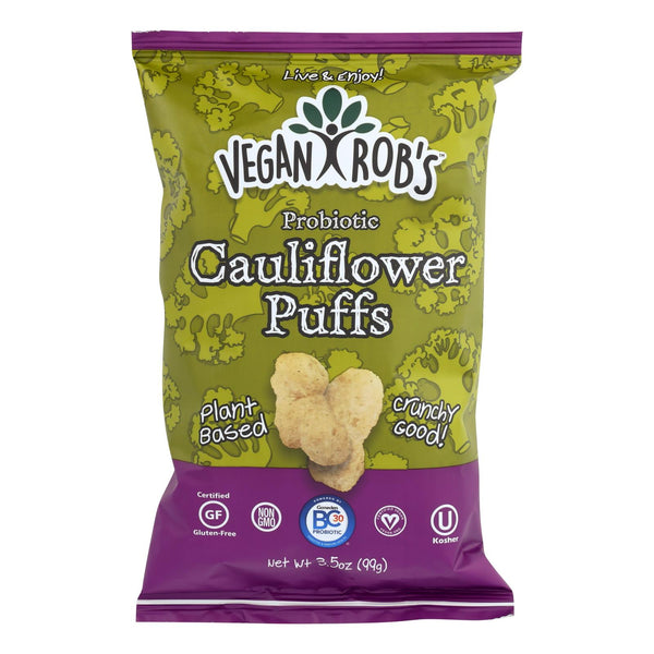 Vegan Rob's Probiotic Cauliflower Puffs - Case of 12 - 3.5 Ounce
