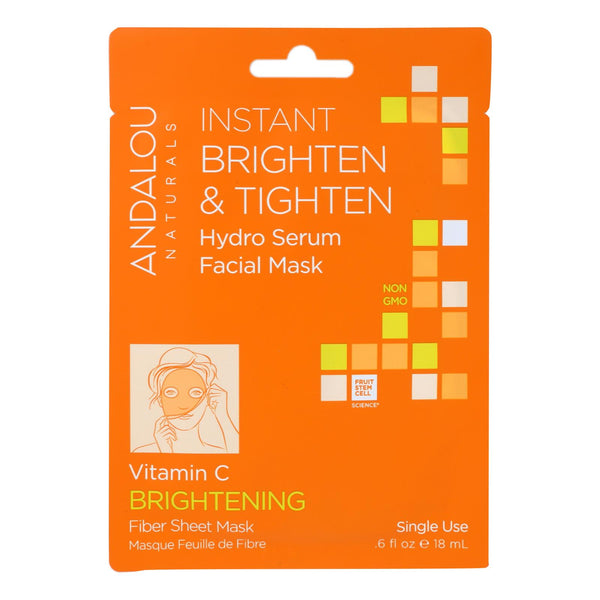 andalou Naturals Instant Brighten & Tighten Facial Mask - Vitamin C - Case of 6 - 0.6 fl Ounce