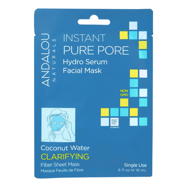 andalou Naturals Instant Pure Pore Facial Mask - Coconut Water Clarifying - Case of 6 - 0.6 fl Ounce