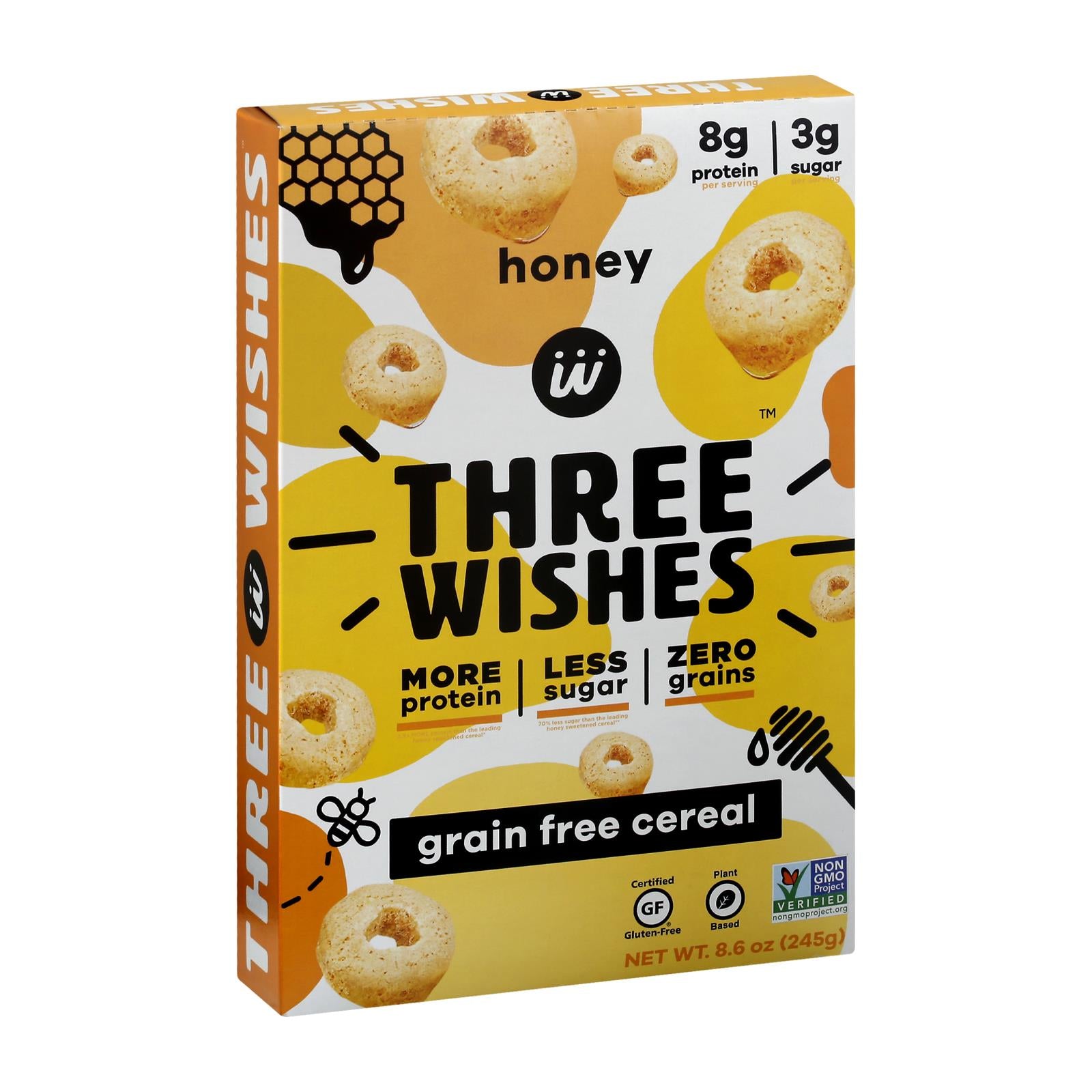 Three Wishes - Cereal Honey Gluten Free - Case of 6-8.6 Ounce