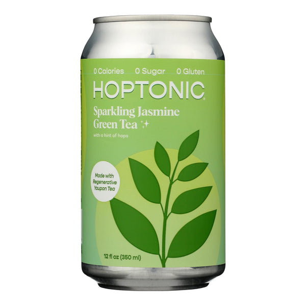 Hoptonic Tea - Sparkling Green Tea Jasmine - Case of 6-12 Fluid Ounce