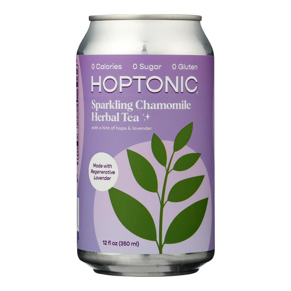Hoptonic Tea - Sparkling Herbal Tea Chamomile - Case of 6-12 Fluid Ounce