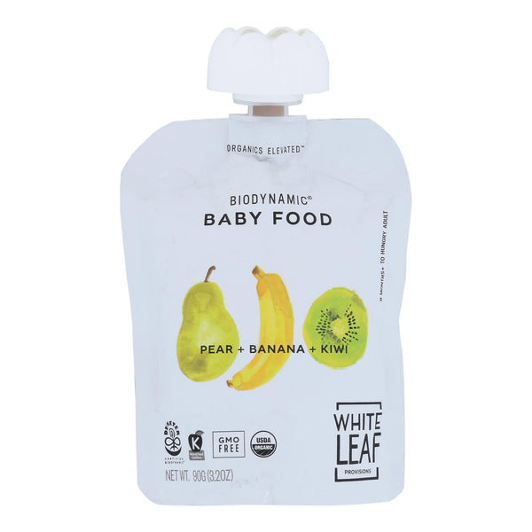 White Leaf Provisions - Baby Food Pear Ban Kiwi - Case of 6 - 3.2 Ounce