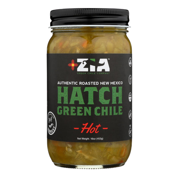 Zia Green Chile Company - Hatch Green Chile - Hot  - Case of 6 - 16 Ounce.