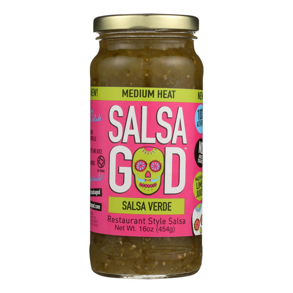 Salsa God Medium Salsa Verde  - Case of 6 - 16 Ounce