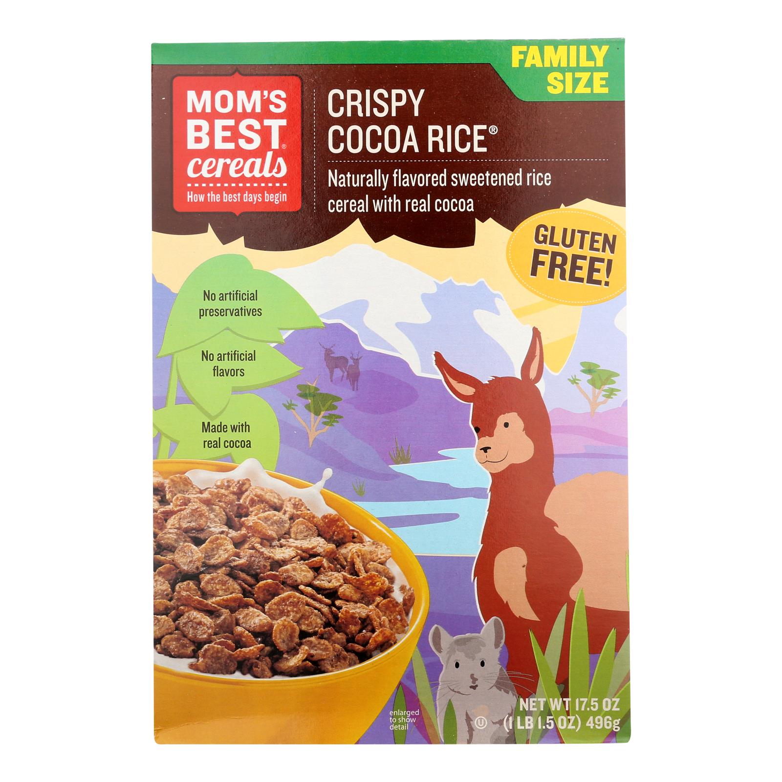Moms Best Naturals Cereal - Crispy Cocoa Rice - 17.5 Ounce - case of 14