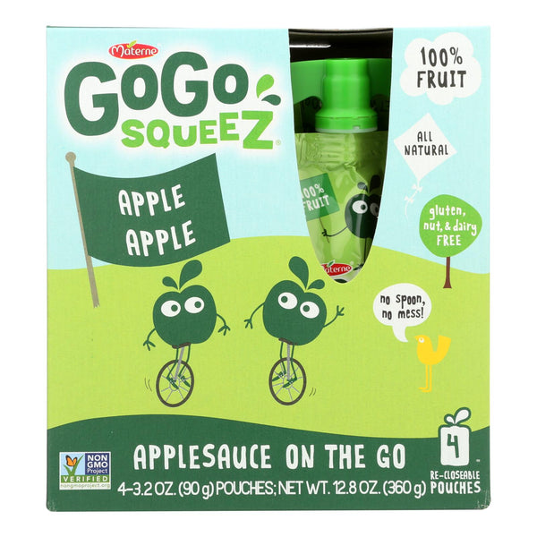 GoGo Squeeze Organic Applesauce - Apple - Case of 12 - 3.2 Ounce.