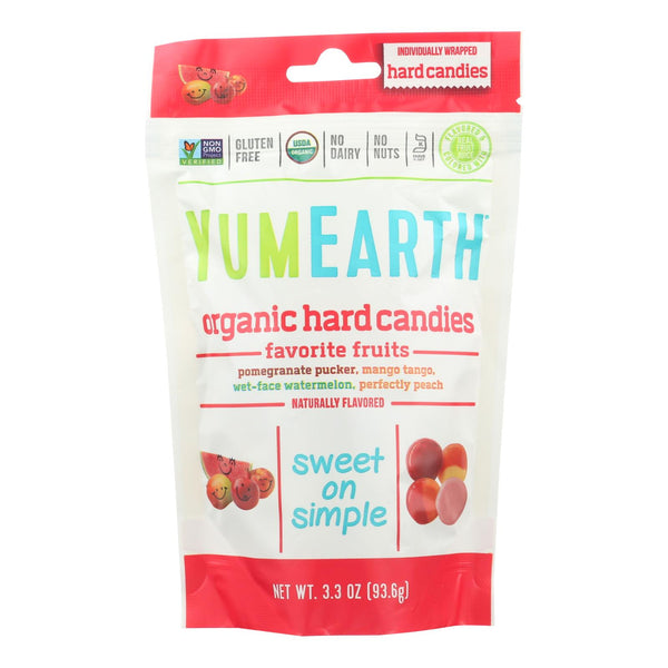 Yummy Earth Organic Candy Drops Freshest Fruit - 3.3 Ounce - Case of 6