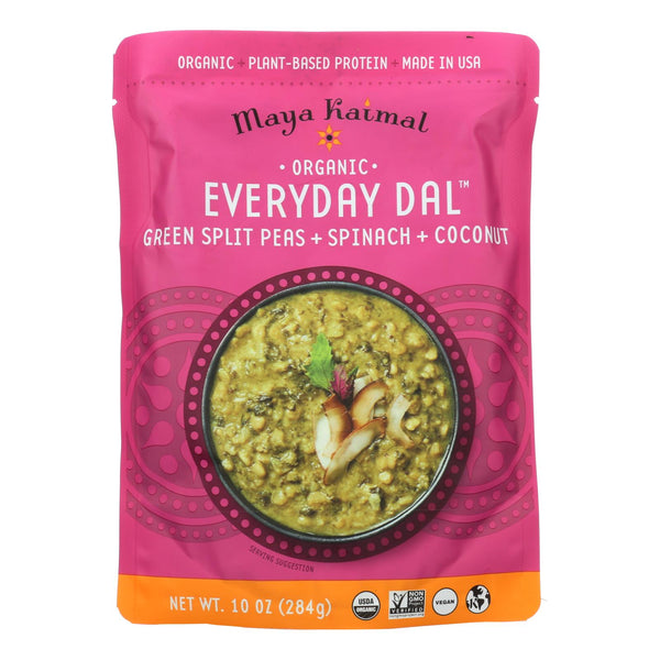 Maya Kaimal - Organic Everyday Dal - Green Split Pea Spinach Coconut - Case of 6 -10 Ounce