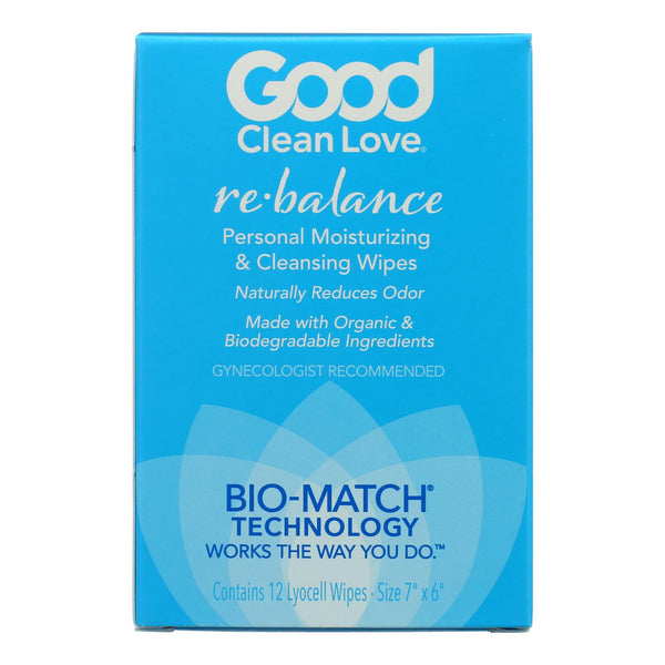 Good Clean Love Rebalance Personal Moisturizing & Cleansing Wipes  - 1 Each - 12 Count