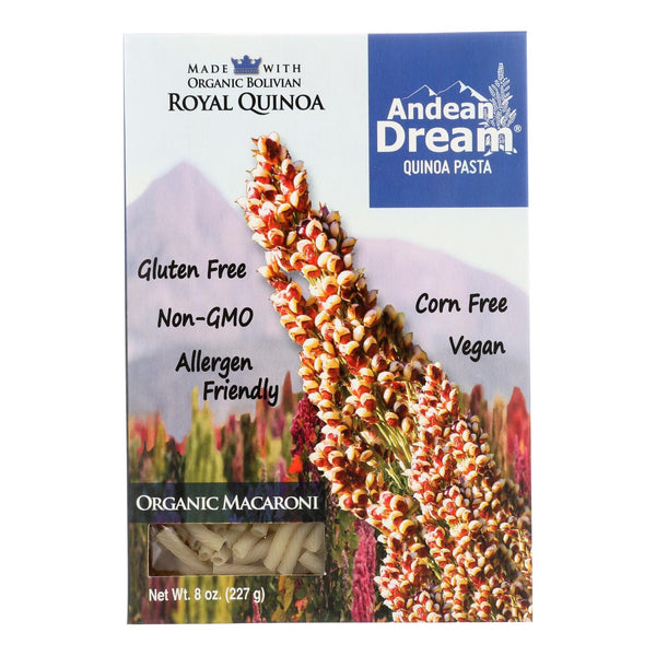 Andean Dream Gluten Free Organic Macaroni Quinoa Pasta - Case of 12 - 8 Ounce.