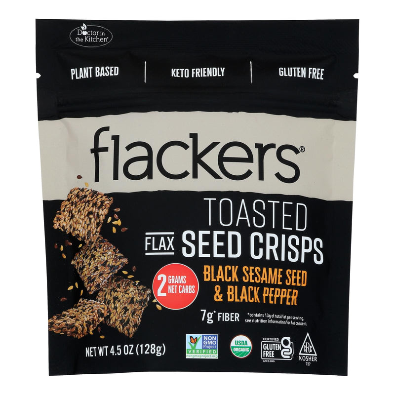 Dr. In The Kitchen - Flackers Black Sesame Pepp - Case of 6 - 4.5 Ounce