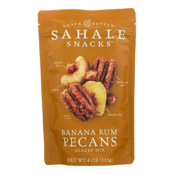 Sahale Snacks - Pecans Glzd Mix Ban Rum - Case of 6 - 4 Ounce
