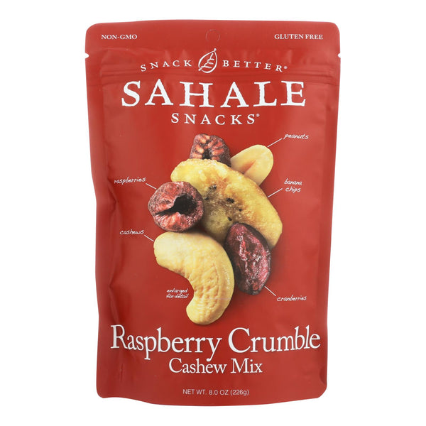Sahale Snacks Raspberry Crumble Cashew Trail Mix - Case of 4 - 8 Ounce.
