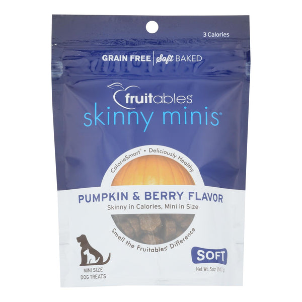 Fruitables Skinny Minis Dog Treats - Soft Pumpkin & Berry Flavor - Case of 12 - 5 Ounce