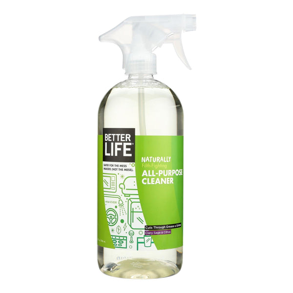 Better Life All Purpose Cleaner Clary Sage Citrus  - Case of 6 - 32 Fluid Ounce