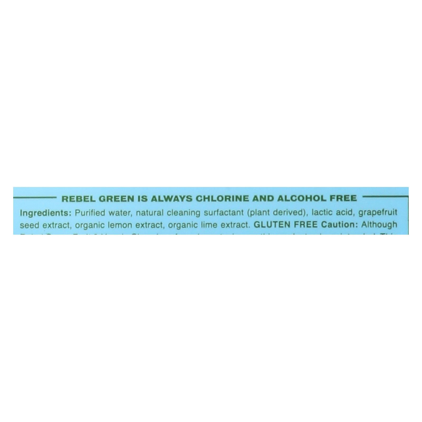 Rebel Green Cleaning Wipes - Fruit and Veggie - Case of 12 - 17 fl Ounce
