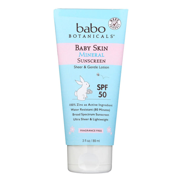 Babo Botanicals - Baby Skin Mineral Sunscreen - SPF 50 - 3 Ounce.