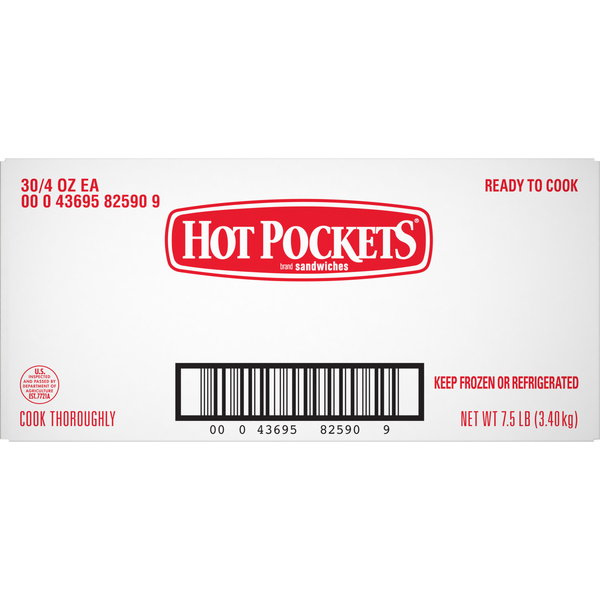 Hot Pockets Meatball And Mozzarella Sandwiches 4 Ounce Size - 30 Per Case.