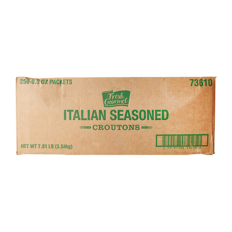 Fresh Gourmet Croutons Italian Seasoned 0.5 Ounce Size - 250 Per Case.