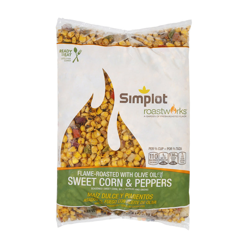 Simplot Roastworks Flame Roasted Sweet Corn & Peppers Blend 2.5 Pound Each - 6 Per Case.