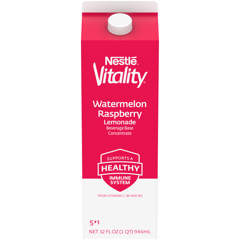 Nestle Vitality Waterlemon Raspberry Lemonade% Frozen Concentrate 32 Ounce Size - 12 Per Case.