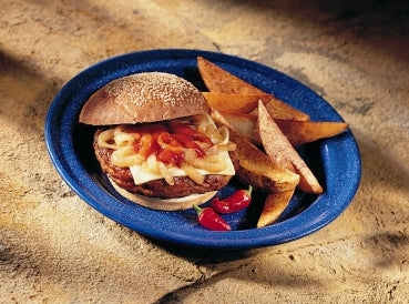 Turkey Patty Burger Mediterranean Style Raw Frozen 5.33 Ounce Size - 30 Per Case.
