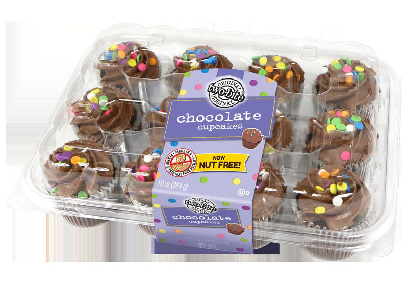Two Bite Chocolate Cupcakes Everyday 10 Ounce Size - 12 Per Case.