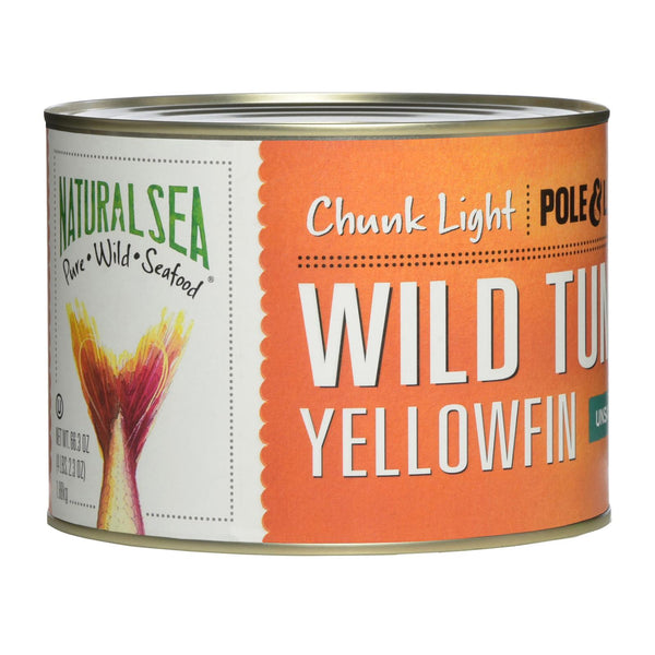 Natural Sea Wild Yellowfin Tuna, Unsalted, Chunk Light - Case of 6 - 66.5 Ounce