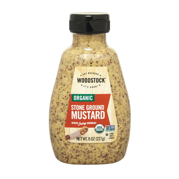 Woodstock Organic Stone Ground Mustard - Case of 12 - 8 Ounce