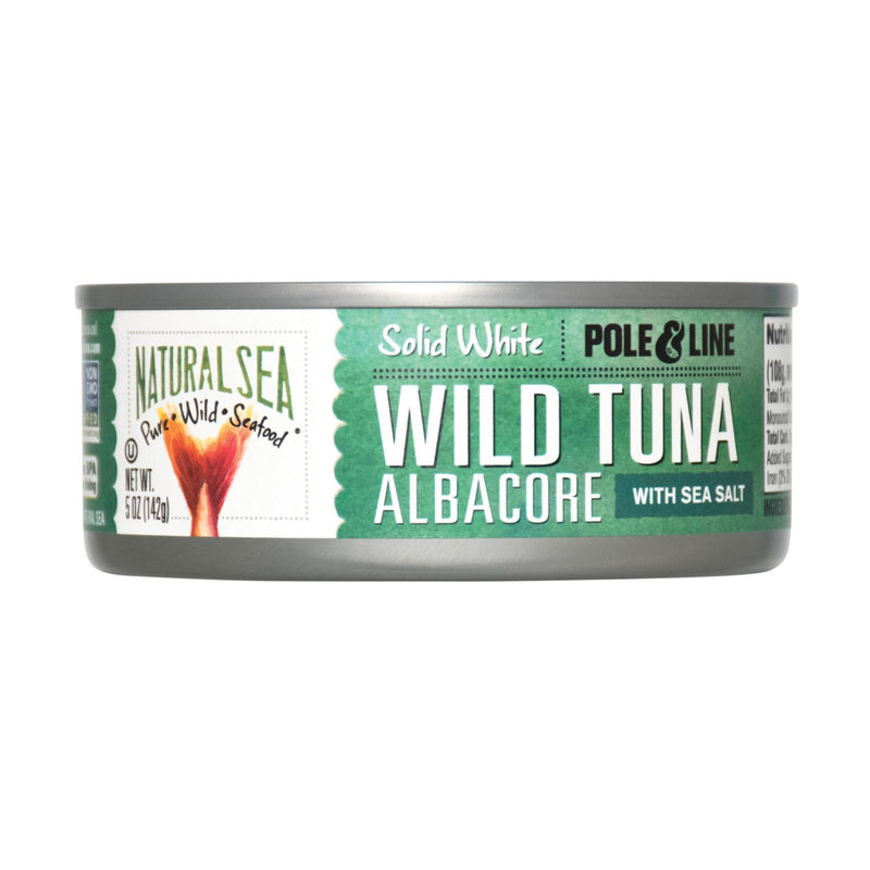 Natural Sea Wild Albacore Tuna, Salted, Solid White - Case of 12 - 5 Ounce