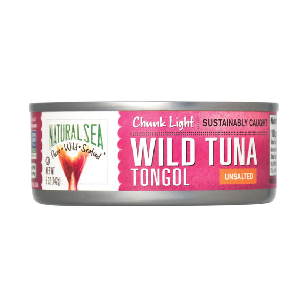 Natural Sea Wild Tongol Tuna, Unsalted, Chunk Light - Case of 12 - 5 Ounce