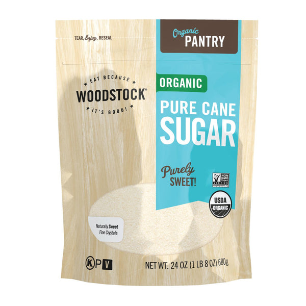 Woodstock Organic Pure Cane Sugar - Case of 12 - 24 Ounce