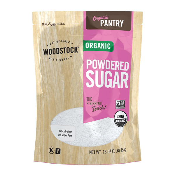 Woodstock Organic Powdered Sugar - Case of 12 - 16 Ounce