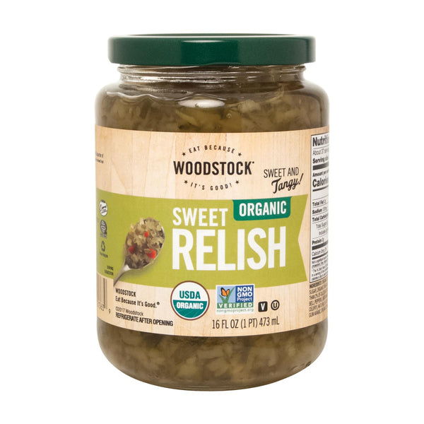 Woodstock Organic Sweet Relish - Case of 12 - 16 Ounce