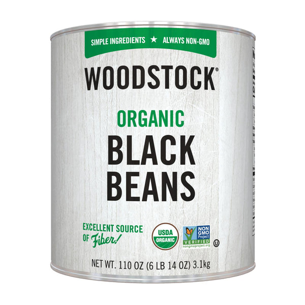 Woodstock Organic Black Beans - Case of 6 - 110 Ounce