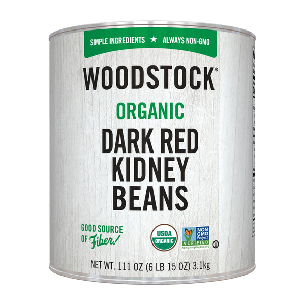 Woodstock Organic Dark Red Kidney Beans - Case of 6 - 111 Ounce
