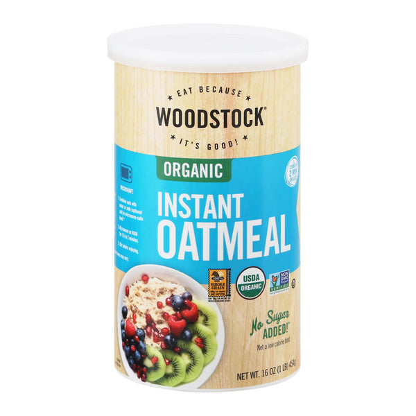 Woodstock Organic Instant Oatmeal - Case of 12 - 16 Ounce